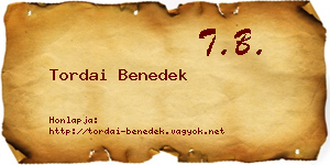 Tordai Benedek névjegykártya