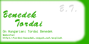 benedek tordai business card